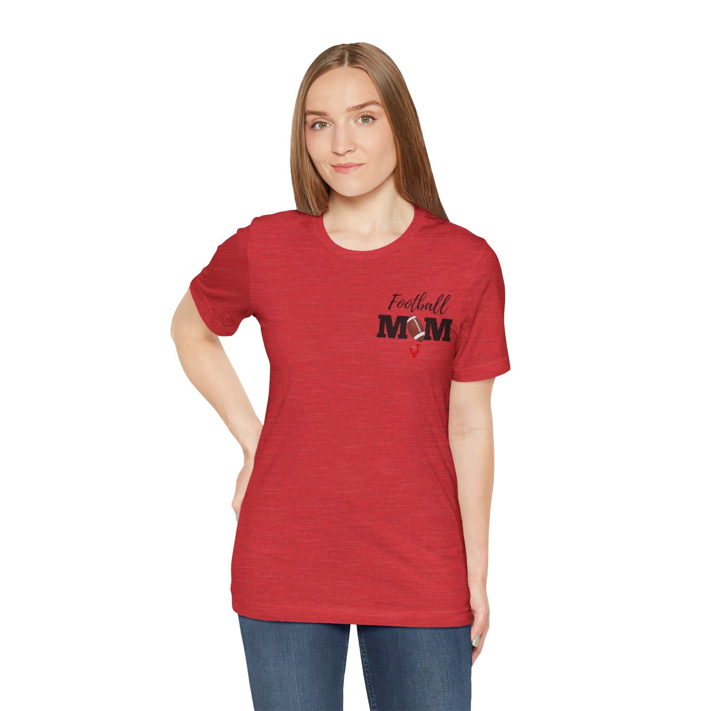 Personalized Custom Football Mom Unisex Jersey Short Sleeve Tee Shirt Bella & Canvas