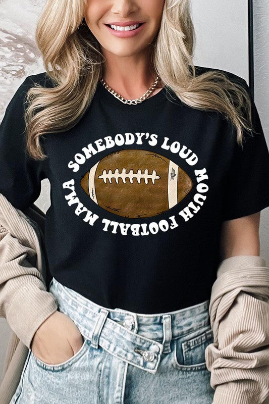 Somebody Loud Mouth Football Mama UNISEX SHORT SLEEVE Shirt