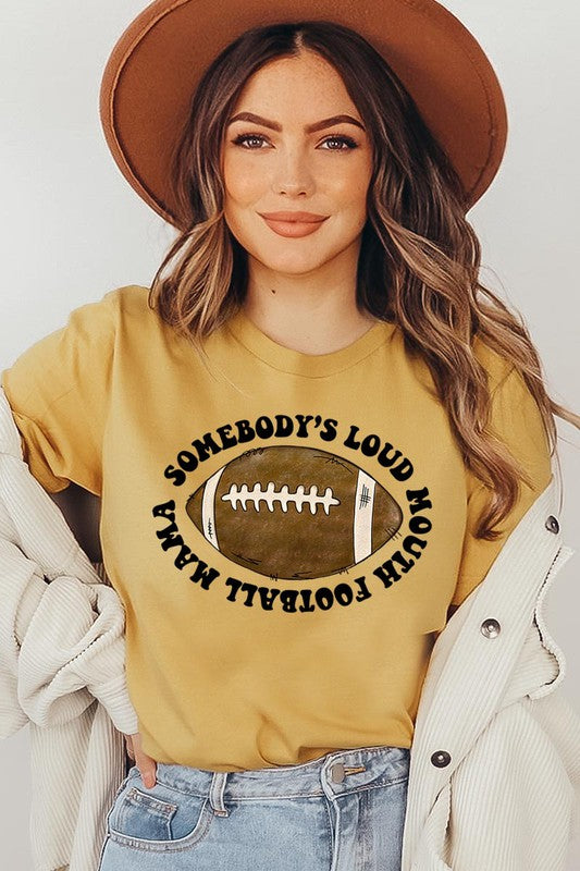 Somebody Loud Mouth Football Mama UNISEX SHORT SLEEVE Shirt