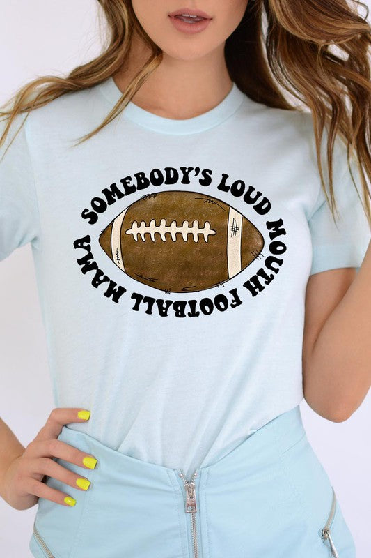 Somebody Loud Mouth Football Mama UNISEX SHORT SLEEVE Shirt