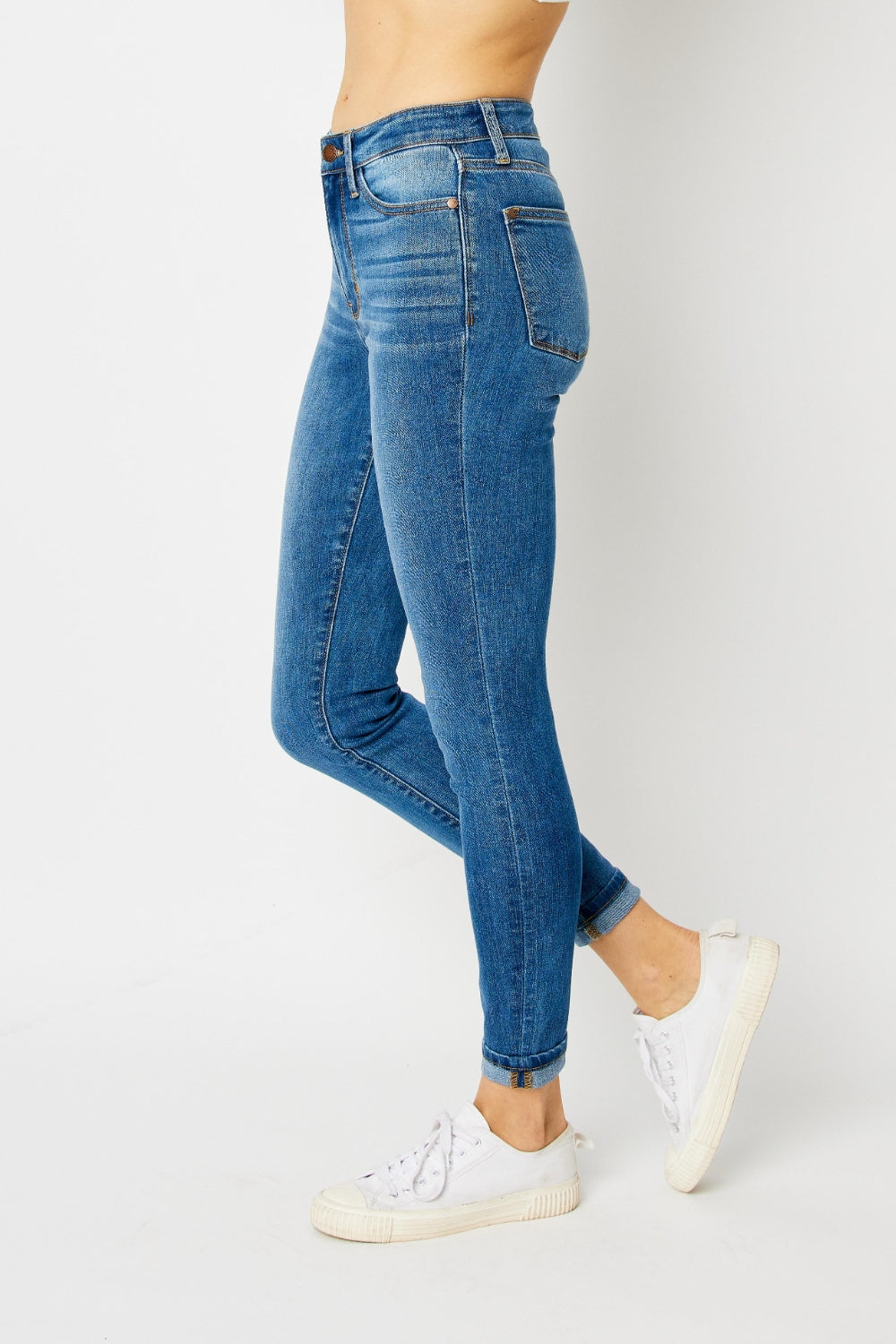 Judy Blue Full Size Cuffed Hem Skinny Jeans -82449