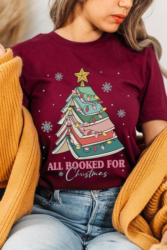 All Booked For Christmas Unisex Graphic Short Sleeve Shirt