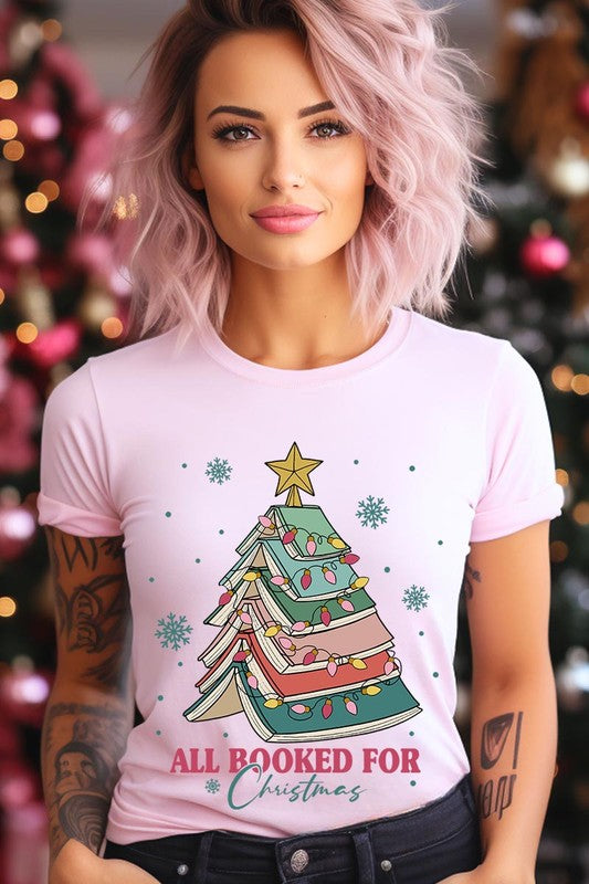 All Booked For Christmas Unisex Graphic Short Sleeve Shirt