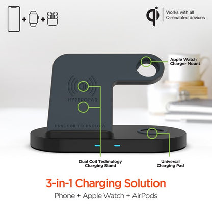 Hypergear 3-in-1 Wireless Charging Dock Phone Charger