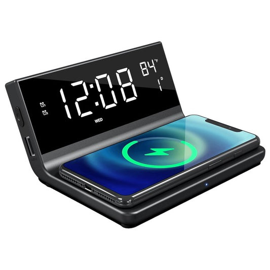 Supersonic Dual Alarm Clock with Wireless Charger