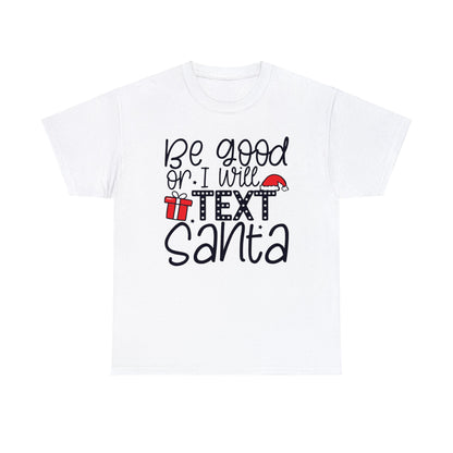 Text Santa Christmas Shirt, Holiday Shirt, Xmas T shirt, Unisex Cotton Tee