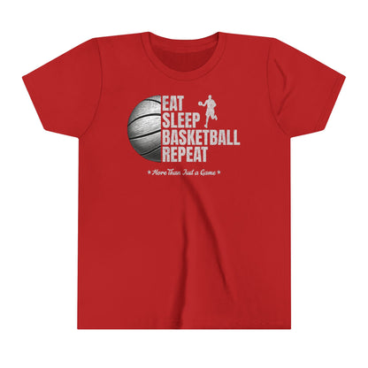 Basketball Youth Tee Shirt - Eat Sleep Basketball Repeat Design Customize