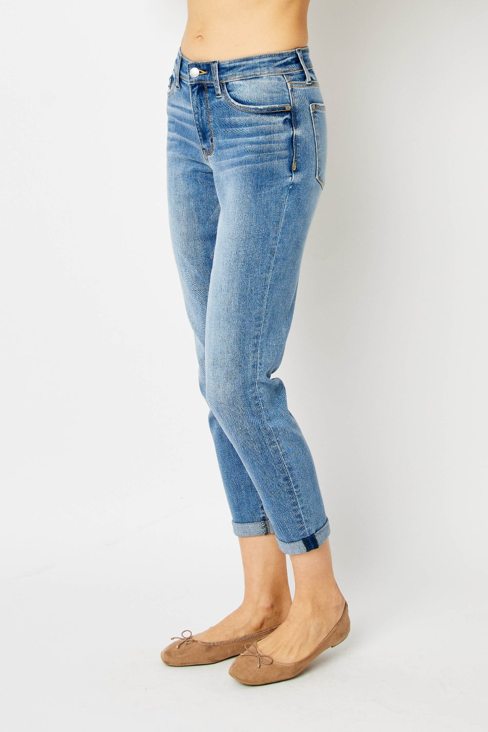 Judy Blue Full Size Cuffed Hem Slim Jeans - 82441