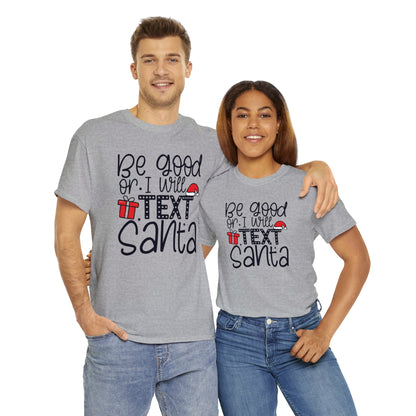 Text Santa Christmas Shirt, Holiday Shirt, Xmas T shirt, Unisex Cotton Tee