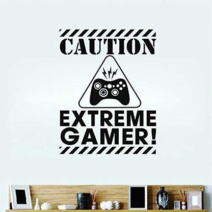 Caution Gamers Wall Stickers