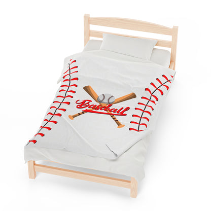 Baseball Plush Blanket Velveteen Plush Blanket