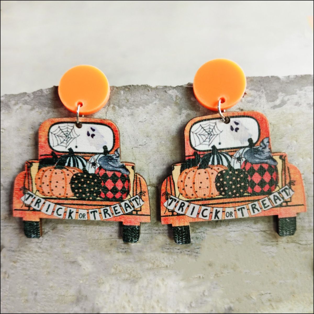 Halloween Drop Earrings Trick or Treat Spooky Earrings