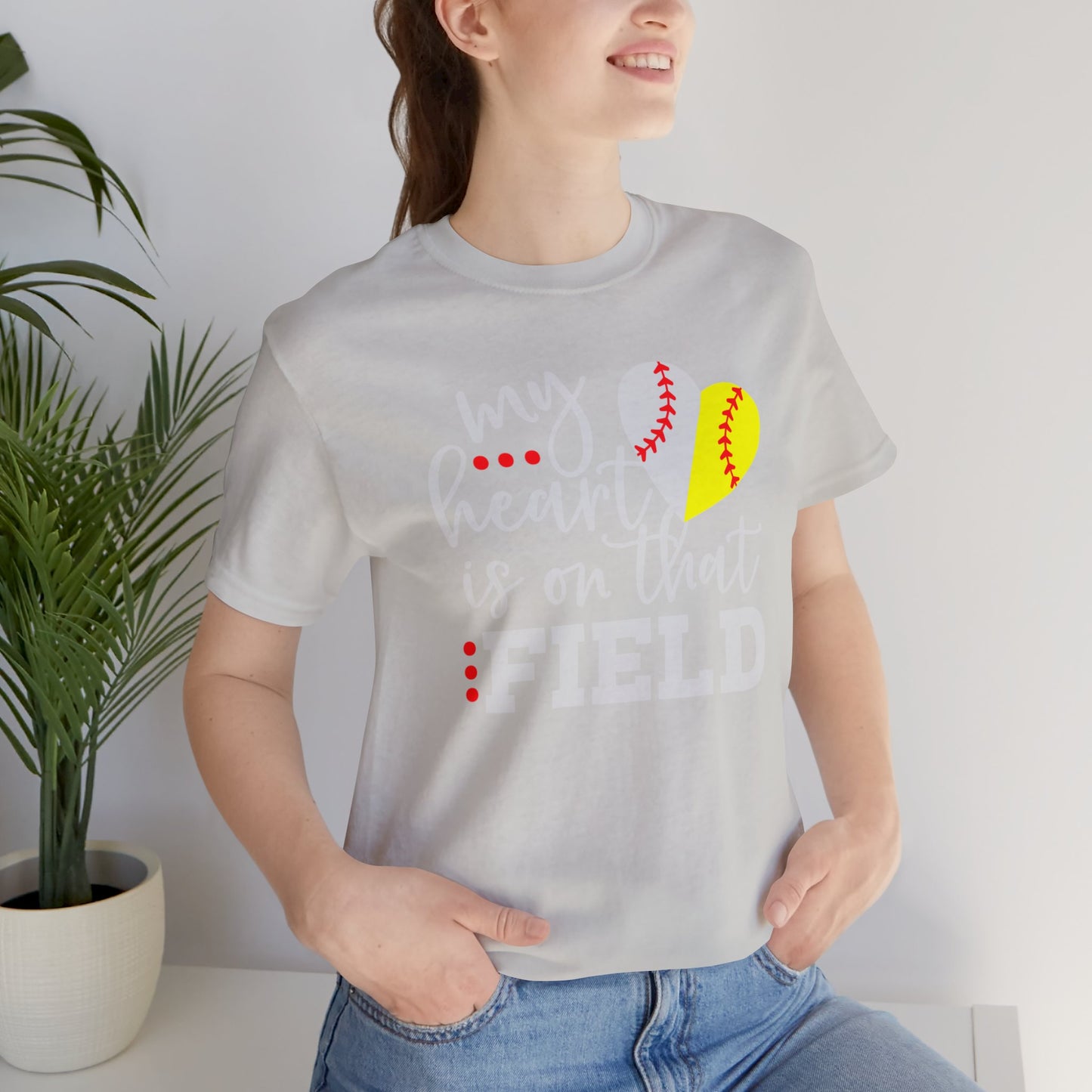 Softball My Heart Unisex Jersey Short Sleeve Tee Shirt