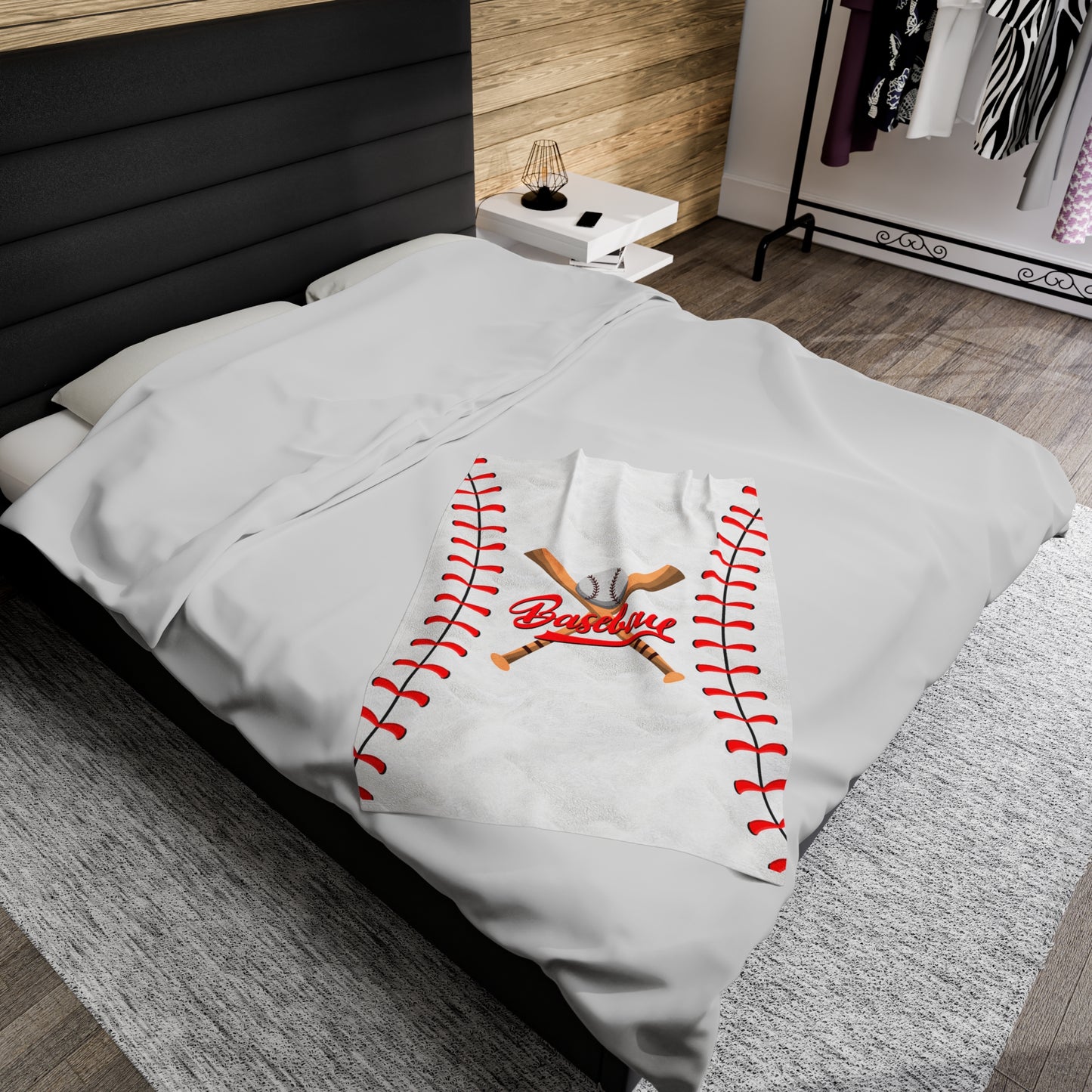 Baseball Plush Blanket Velveteen Plush Blanket