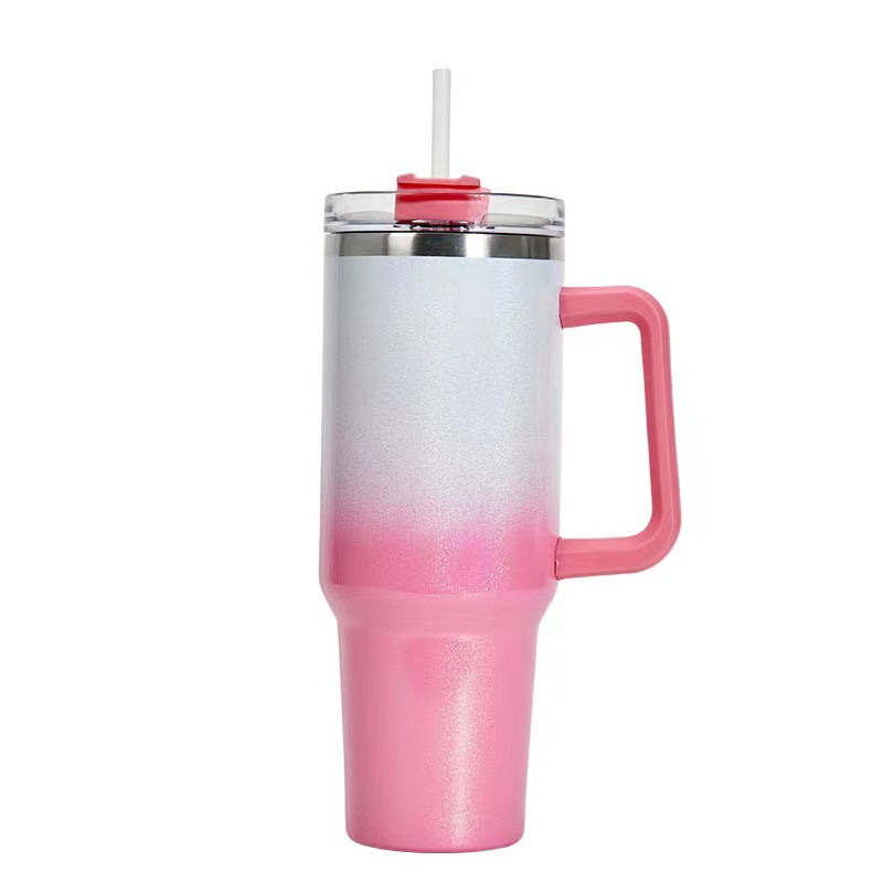 Tumbler 40oz Straw Coffee Insulation Cup With Handle Portable Stainless Steel Water Bottle Large Capacity Travel Mug BPA Free Thermal Mug