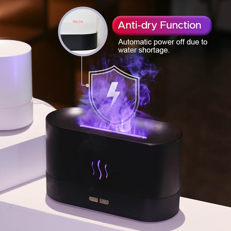 Best Selling USB Ultrasonic Flame Humidifier Led RGB 7 Colorful Changing Light Essential Oil Fire Flame Aroma Diffuser