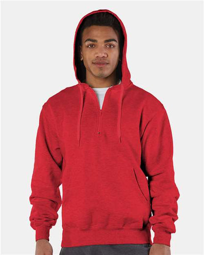 Champion Cotton Max Hooded Quarter-Zip Sweatshirt