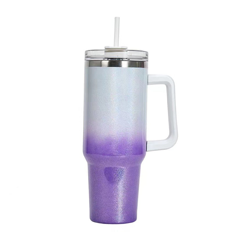 Tumbler 40oz Straw Coffee Insulation Cup With Handle Portable Stainless Steel Water Bottle Large Capacity Travel Mug BPA Free Thermal Mug