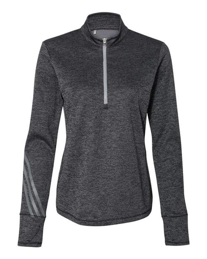 Adidas Women's Brushed Terry Heathered Quarter-Zip Pullover