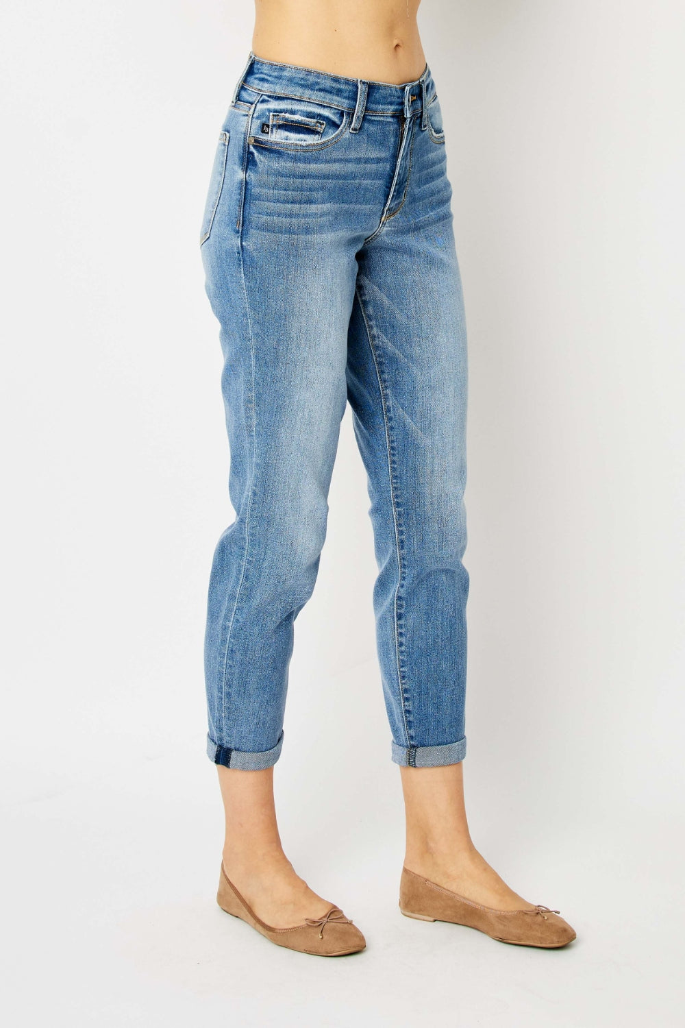 Judy Blue Full Size Cuffed Hem Slim Jeans - 82441