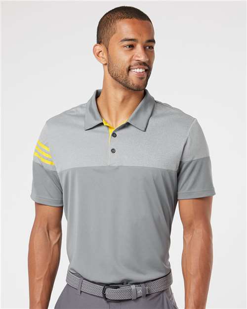 Heathered 3-Stripes Colorblocked Polo