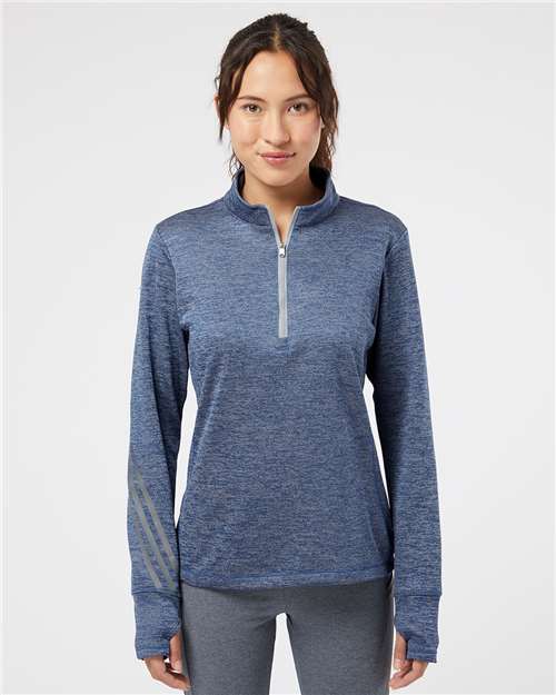 Adidas Women's Brushed Terry Heathered Quarter-Zip Pullover