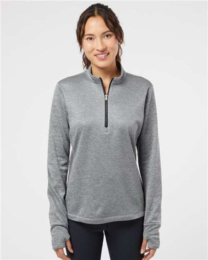 Adidas Women's Brushed Terry Heathered Quarter-Zip Pullover