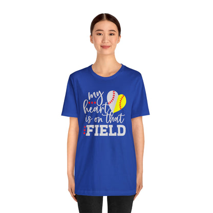 Softball My Heart Unisex Jersey Short Sleeve Tee Shirt