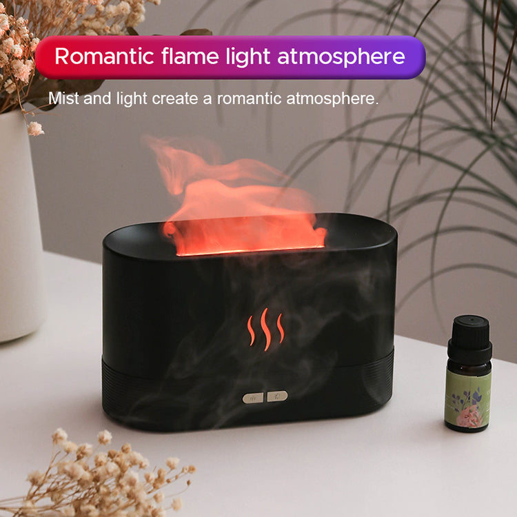 Best Selling USB Ultrasonic Flame Humidifier Led RGB 7 Colorful Changing Light Essential Oil Fire Flame Aroma Diffuser