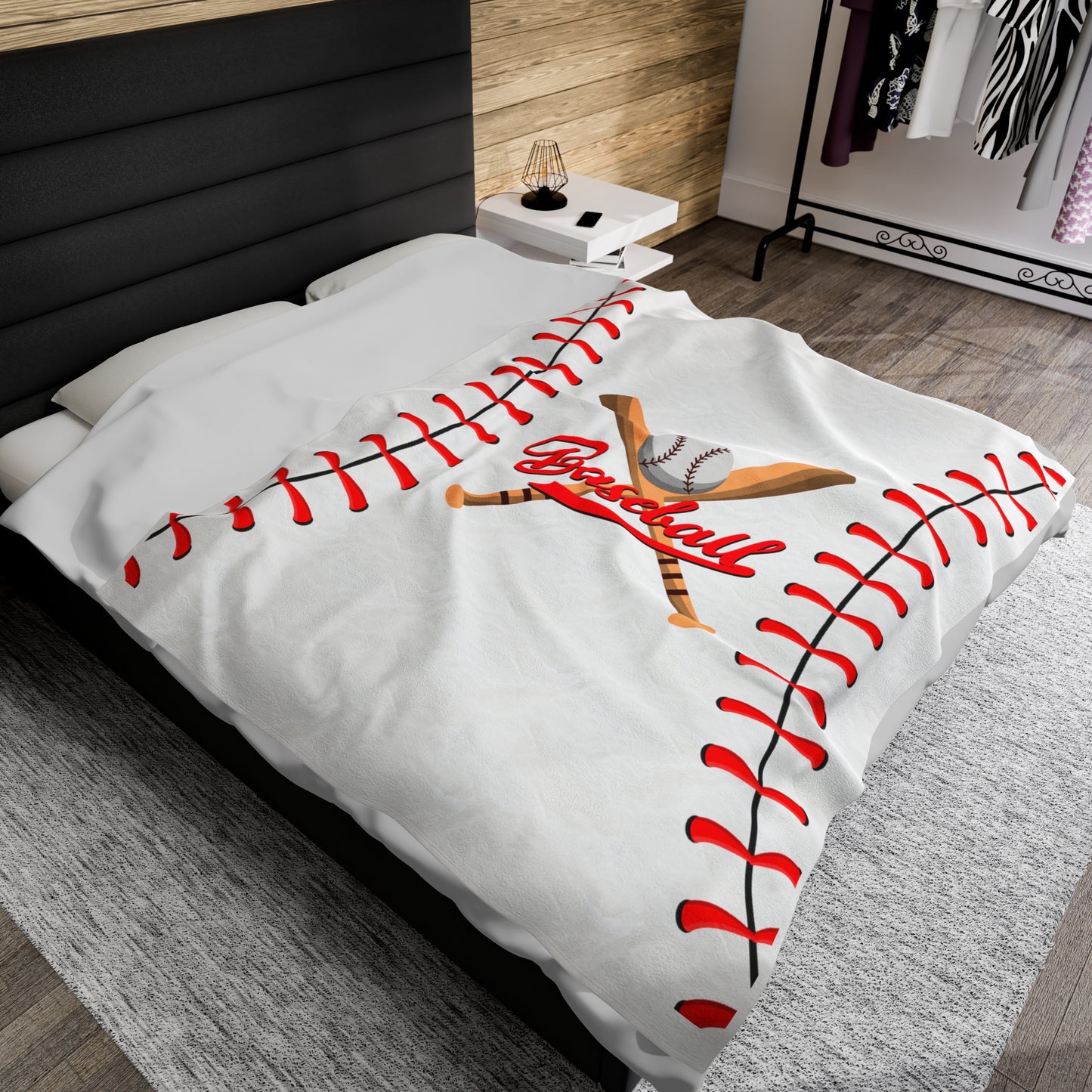 Baseball Plush Blanket Velveteen Plush Blanket