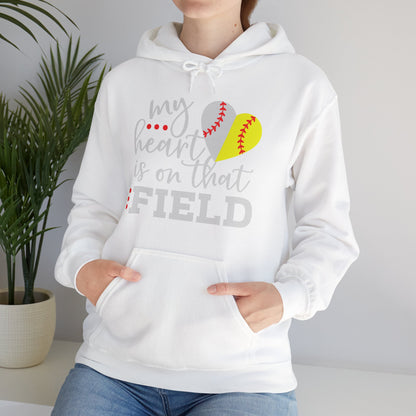 Softball My Heart Unisex Heavy Blend Hooded Sweatshirt