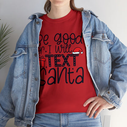 Text Santa Christmas Shirt, Holiday Shirt, Xmas T shirt, Unisex Cotton Tee