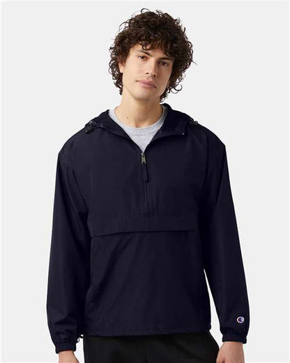 Champion Hooded Packable Quarter-Zip Jacket