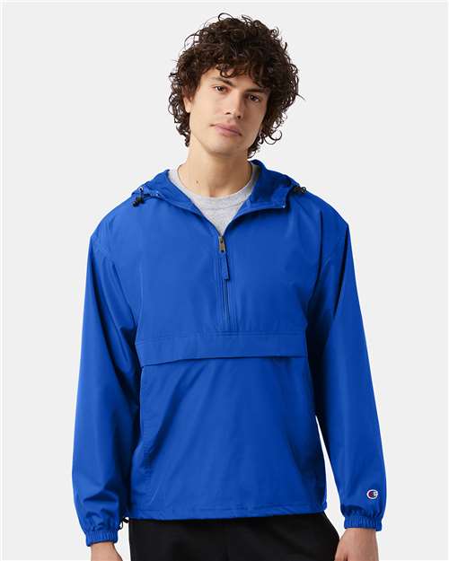 Champion Hooded Packable Quarter-Zip Jacket