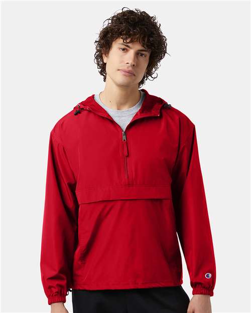 Champion Hooded Packable Quarter-Zip Jacket