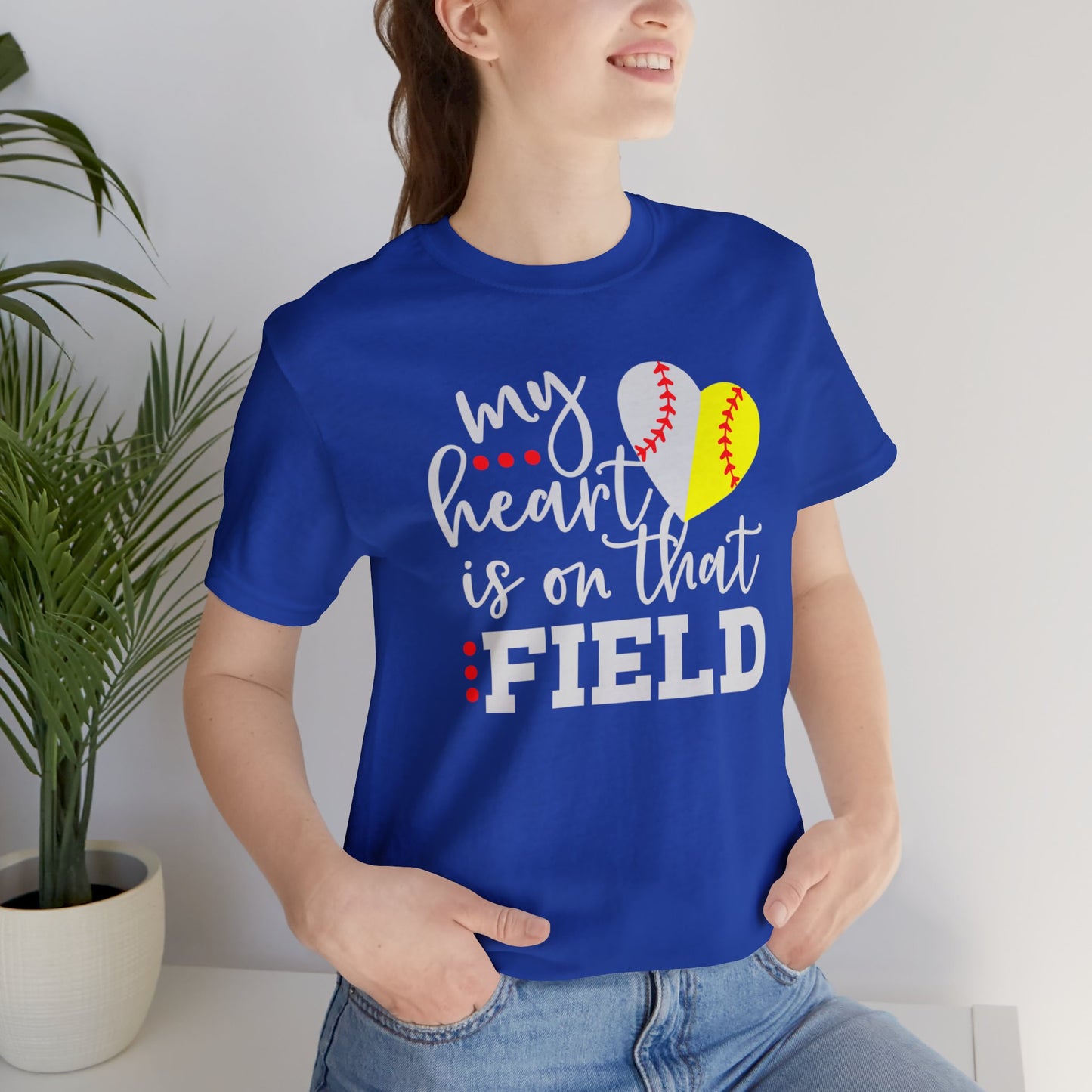 Softball My Heart Unisex Jersey Short Sleeve Tee Shirt