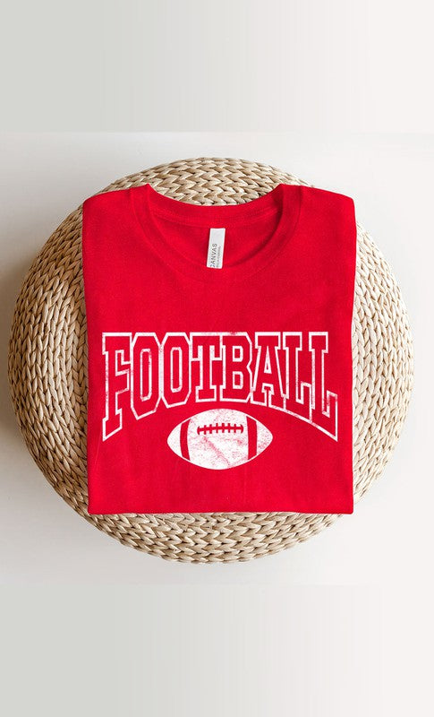 Distressed Football Graphic Tee Shirt