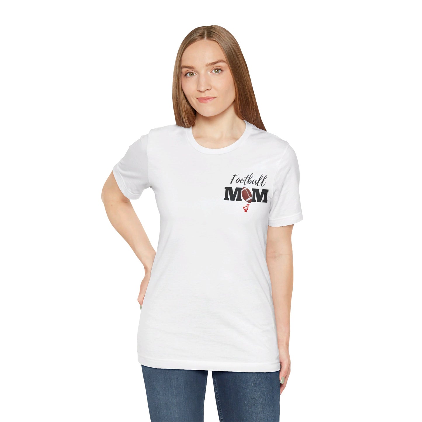 Personalized Custom Football Mom Unisex Jersey Short Sleeve Tee Shirt Bella & Canvas