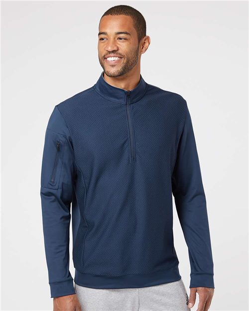 Adidas Performance Textured Quarter-Zip Pullover