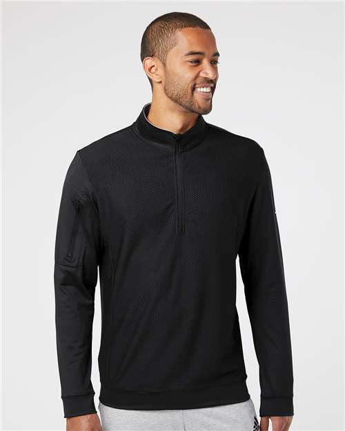 Adidas Performance Textured Quarter-Zip Pullover