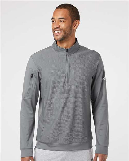 Adidas Performance Textured Quarter-Zip Pullover