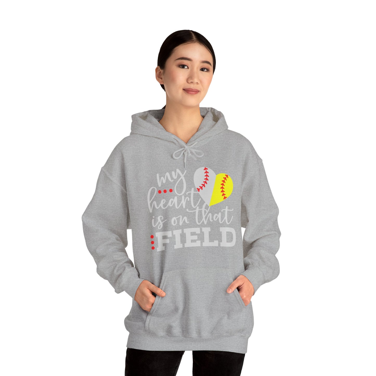 Softball My Heart Unisex Heavy Blend Hooded Sweatshirt