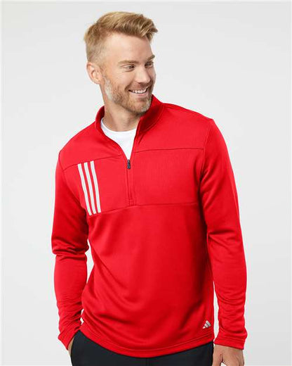 Adidas 3-Stripes Double Knit Quarter-Zip Pullover