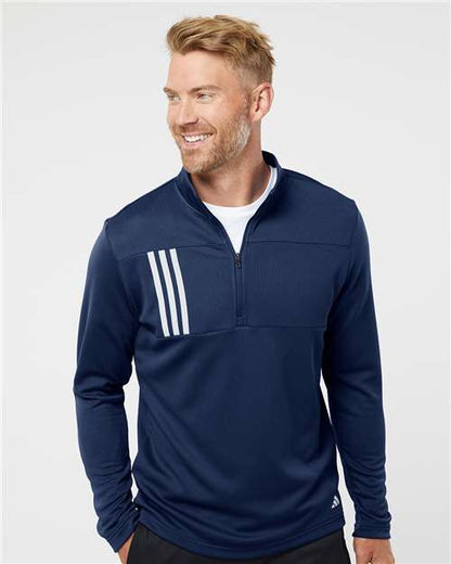 Adidas 3-Stripes Double Knit Quarter-Zip Pullover