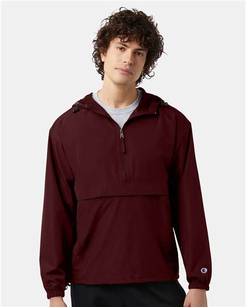 Champion Hooded Packable Quarter-Zip Jacket