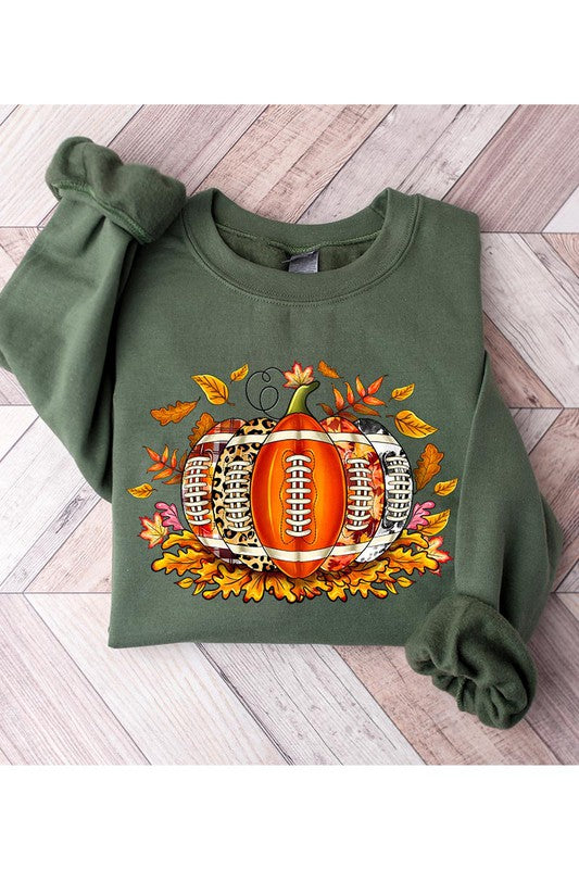 Football Pumpkin Sweater Unisex FLEECE SWEATSHIRT