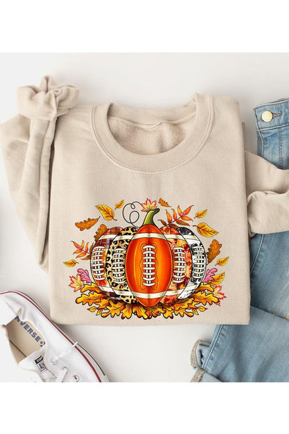 Football Pumpkin Sweater Unisex FLEECE SWEATSHIRT