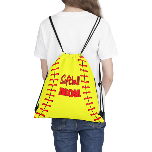 Softball Mom Backpack Outdoor Drawstring Backpack