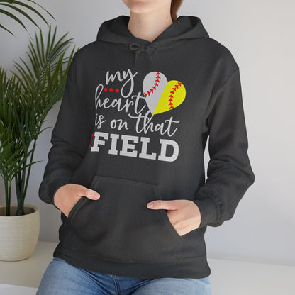 Softball My Heart Unisex Heavy Blend Hooded Sweatshirt