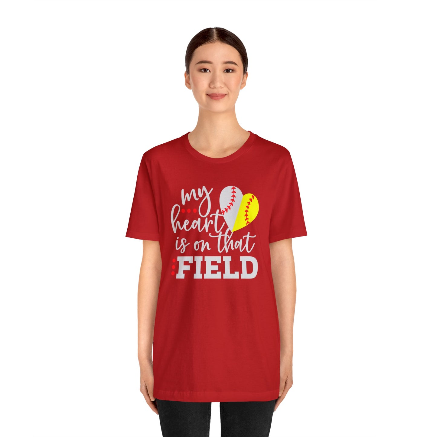 Softball My Heart Unisex Jersey Short Sleeve Tee Shirt